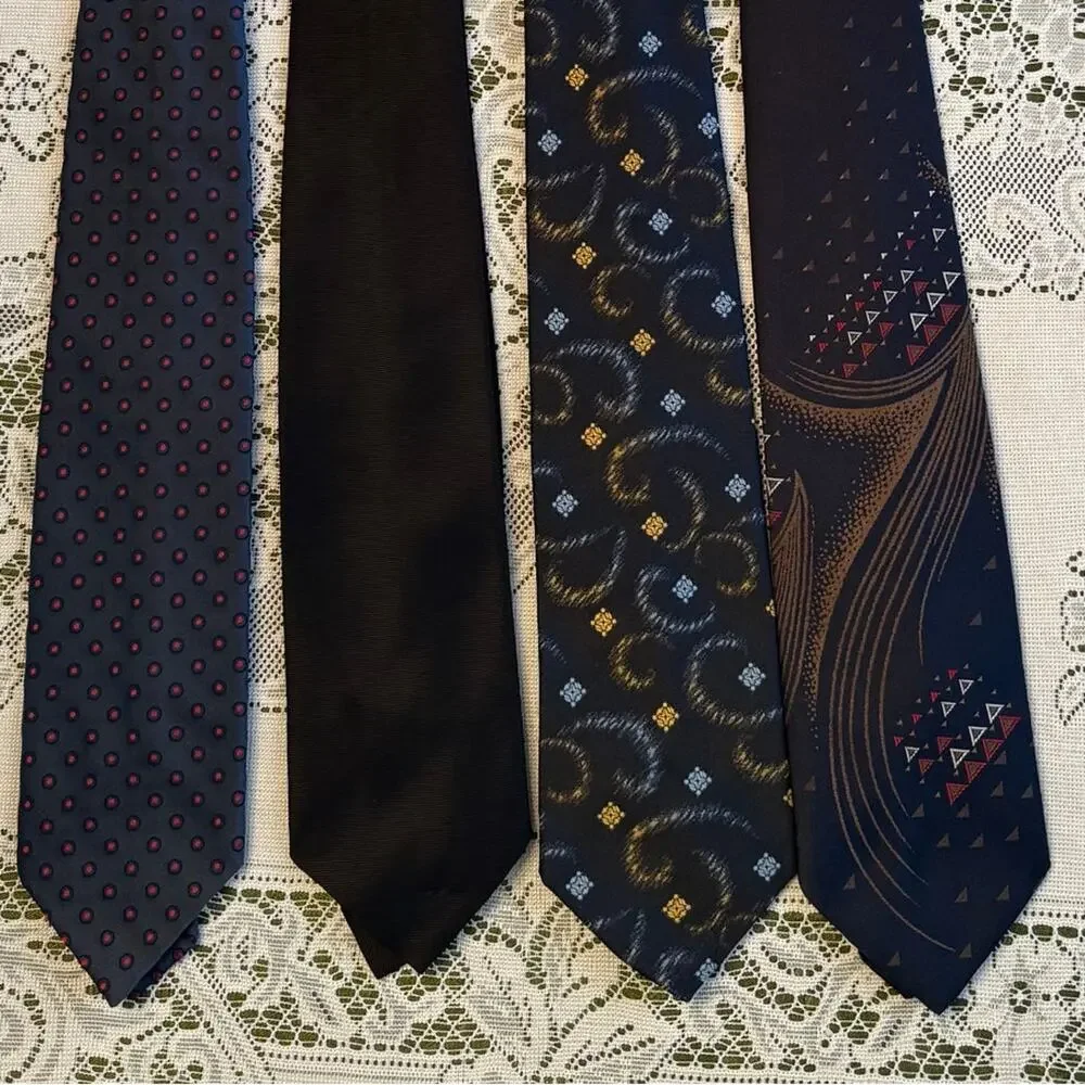Wemlon By Wembley Men's Neck Ties Lot Of 4 Vintage Preppy Y2K *Read Description*